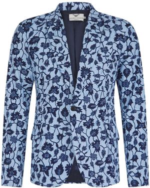 Ohema Ohene Floral African Print Blazer - Blue
