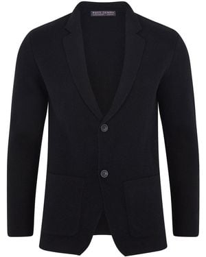 Paul James Knitwear Midweight Lambswool Benedict Knitted Blazer - Blue