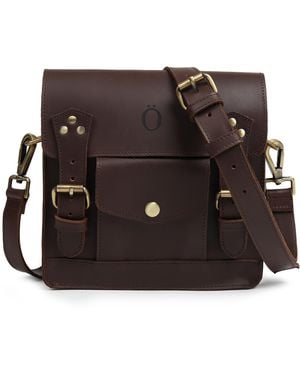 Dötch Leather Vintage Leather Satchel Shoulder Bag - Black