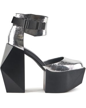 United Nude Metallic Mary Jane Heels - Gray