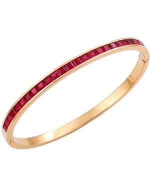 Sophelia Plated Ruby July Birthstone Tennis Bangle - Red