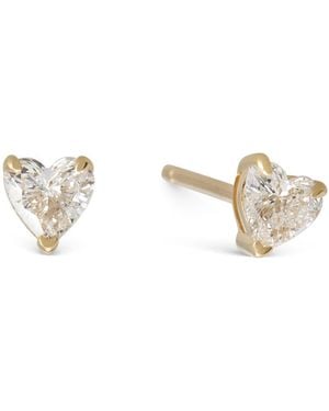 Dolcetto Designs Lab Grown Diamond Heart Studs - Metallic