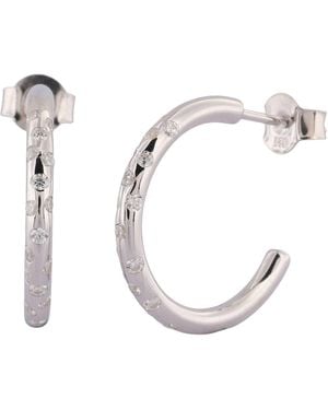 Dainty London Topaz Gemstones- Seren Hoops - Metallic