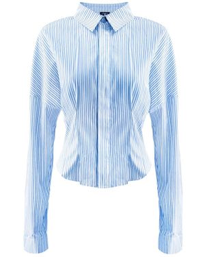 OW Collection Eliza Stripe Fitted Shirt - Blue