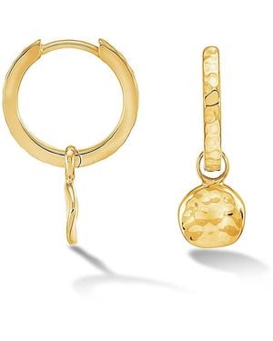 Dower & Hall Hammered Disc Nomad Hoops - Metallic