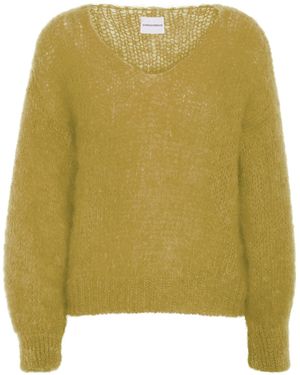 American Dreams Milana Ls Mohair Knit Mustard - Green