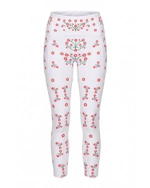 Jessie Zhao New York Day Garden High-Waisted Cropped Leggings - Pink