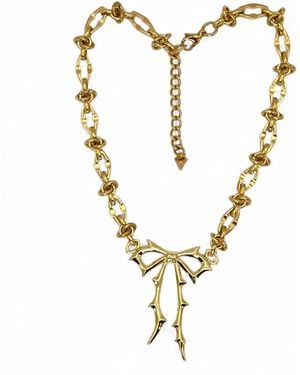 Jagged Halo Jewelry Carrie Bow Necklace - Metallic