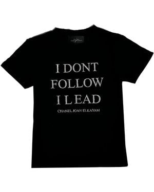 Chanel Joan Elkayam I Don'T Follow I Lead Glitter T-Shirt - Black