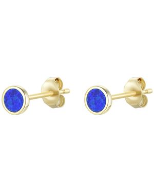 KAMARIA Round Opal Stud Earrings - Blue