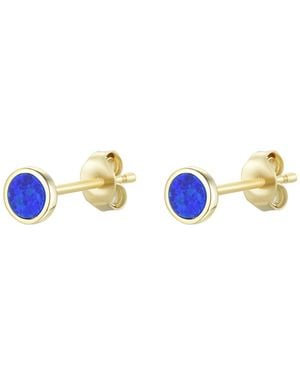 KAMARIA Round Opal Stud Earrings - Blue