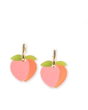 By Chavelli Peach Dangly Hoop Earrings - Pink