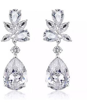 Chanel Joan Elkayam Crystal Drop Dangle Earrings - White