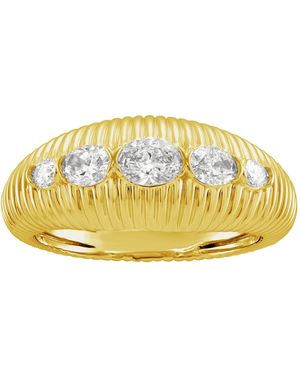 Artisan Five-Stone Diamond Ribbed Ring - Yellow