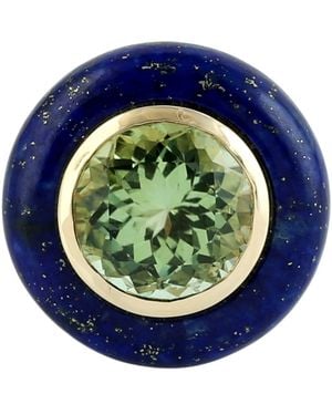 Artisan Tourmaline & Lapis Lazuli Statement Ring - Blue