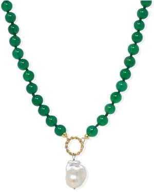 Vintouch Italy Luccichio Quartz Necklace With A Pearl - Metallic