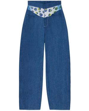 Maison Louis Balloon Denim Trousers - Blue