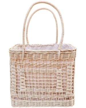 OhSun Neutrals Mirren Wicker & Glass Bead Bucket - Natural