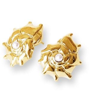 Classicharms Leah Shell Stud Earrings - Metallic
