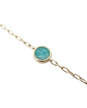 Harfi Vermeil Plated Round Amazonite Bracelet - Blue