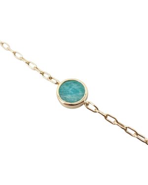 Sophelia Vermeil Plated Round Amazonite Bracelet - Blue