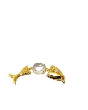 NASI SILVER Swimming Fish Neshama Pendant- Topaz - Yellow