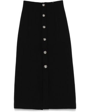 Nissa High-Waisted Midi Skirt - Black
