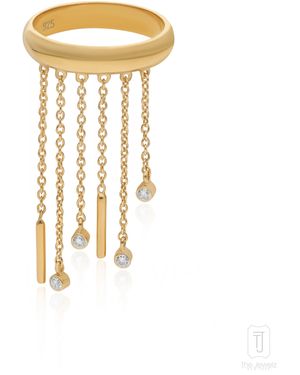 The Jewelz Neutrals Fringe Flow Band Ring - Metallic