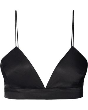AGGI by HALEWSKI Asha Satin Glossy Bralette Top - Black
