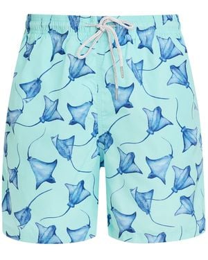 Robert & Son Aqua Stingray Swim Shorts - Blue