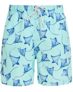 Robert & Son Aqua Stingray Swim Shorts - Blue