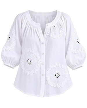 Adrift Clothing Bethan Scoop Neck Blouse - White