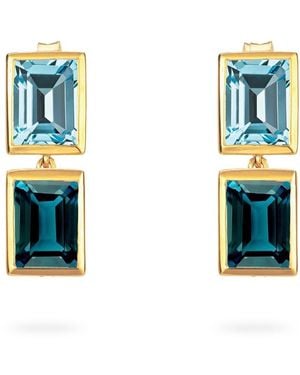 Augustine Jewels Sky And Topaz Two Drop Earrings - Blue