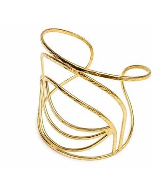 Rare Matters Jewelry Hammered Wire Statement Cuff Bracelet - Metallic