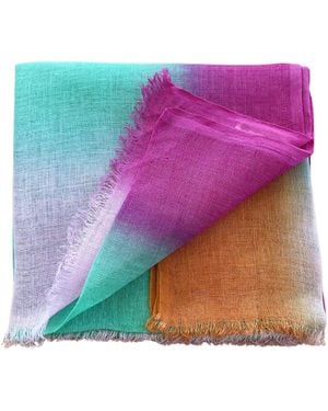 Heritagemoda Tie-Dye Linen Scarf – Handmade Summer Wrap Accessory - Pink