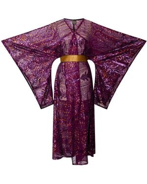 Byvinnik Bohémienne Kimono Robe “Stardust” Aubergine - Purple