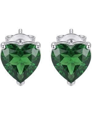 LÁTELITA London Amore Heart Emerald Stud Earrings - Green