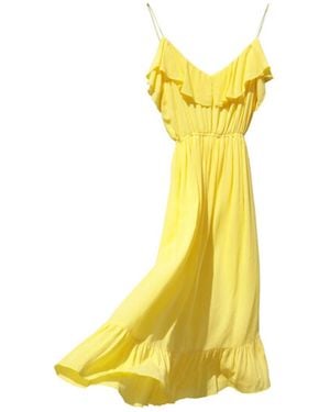 2KStyle Amalia Ruffle Spaghetti Straps Viscose Midi Dress - Yellow