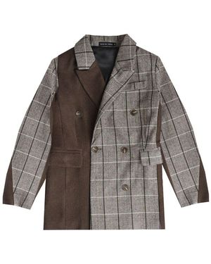 Rave on Trend Plaid Blazer - Brown
