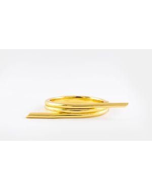 Born in Exile Barbwire Brass Bangle Three Twist - Yellow