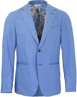 lords of harlech Judd Half Lined Tailored Wool Blazer - Blue