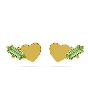 Onia Peridot Heart Studs - Yellow