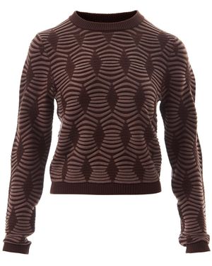 Fully Fashioning Lia Geometric Pattern Jumper Jumper - Brown
