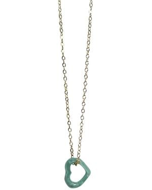 seree Heart Jade Pendant Necklace - White