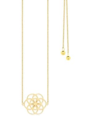 Seven Saints Seed Of Life Choker Or Y Style Lariat, Reversible Necklace - Metallic