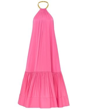 Nissa Open-Back Satin Maxi Dress - Pink