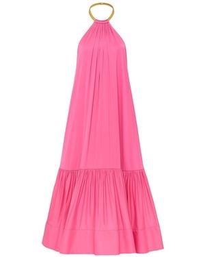 Nissa Open-Back Satin Maxi Dress - Pink