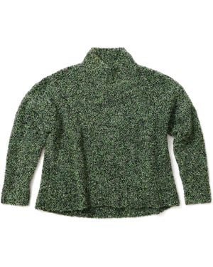 Lindsay Nicholas New York Bouclé Mock-Neck Knit Jumper - Green