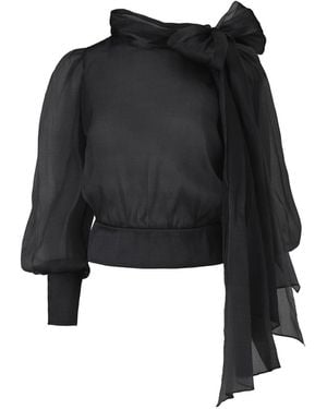 Lita Couture Flawless Bow Blouse - Black