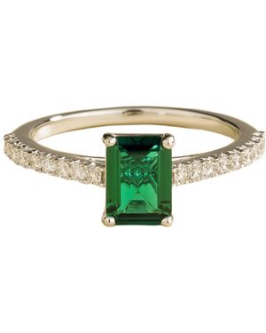 Juvetti Thamani Ring With Emerald & Diamond - Green